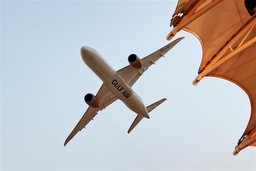 airplane over Bahrain